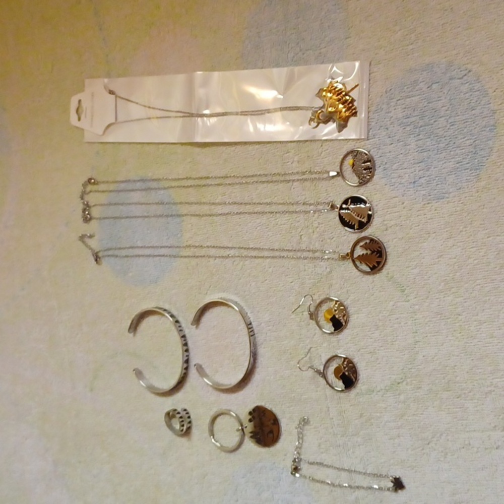 Bundle Of Silvertone Jewelry With Outdoor Themes-Aspen Jewelry Company